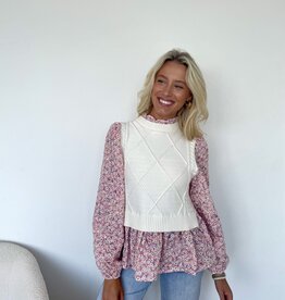 Bondi Eyelet Trim Sweater Vest