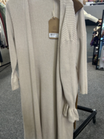 Ruffle Cuff Ribbed Duster Cardigan