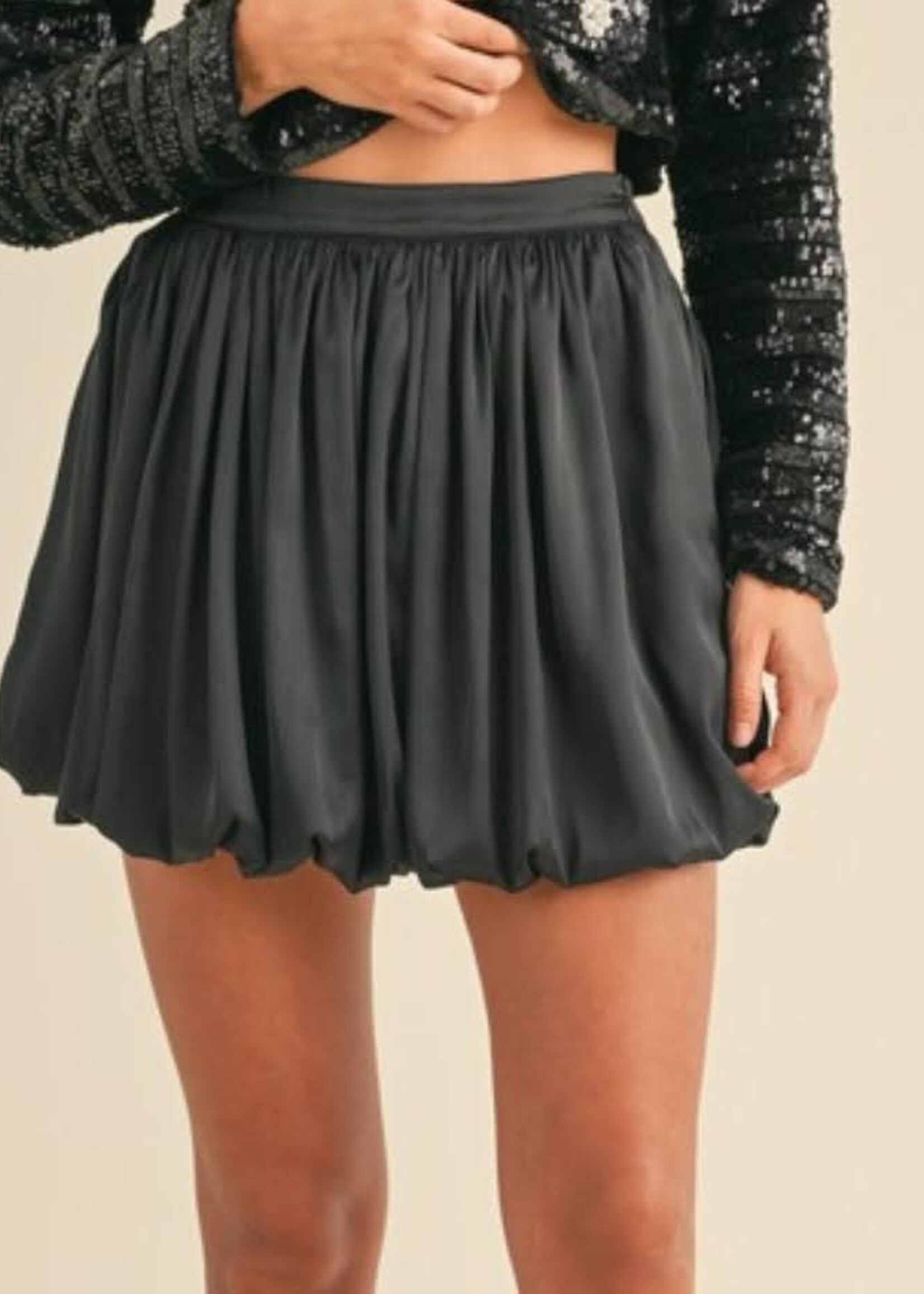 Lysandra Satin Bubble Hem Skirt