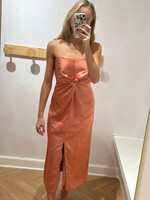 Naya Front Twist Satin Midi Dress