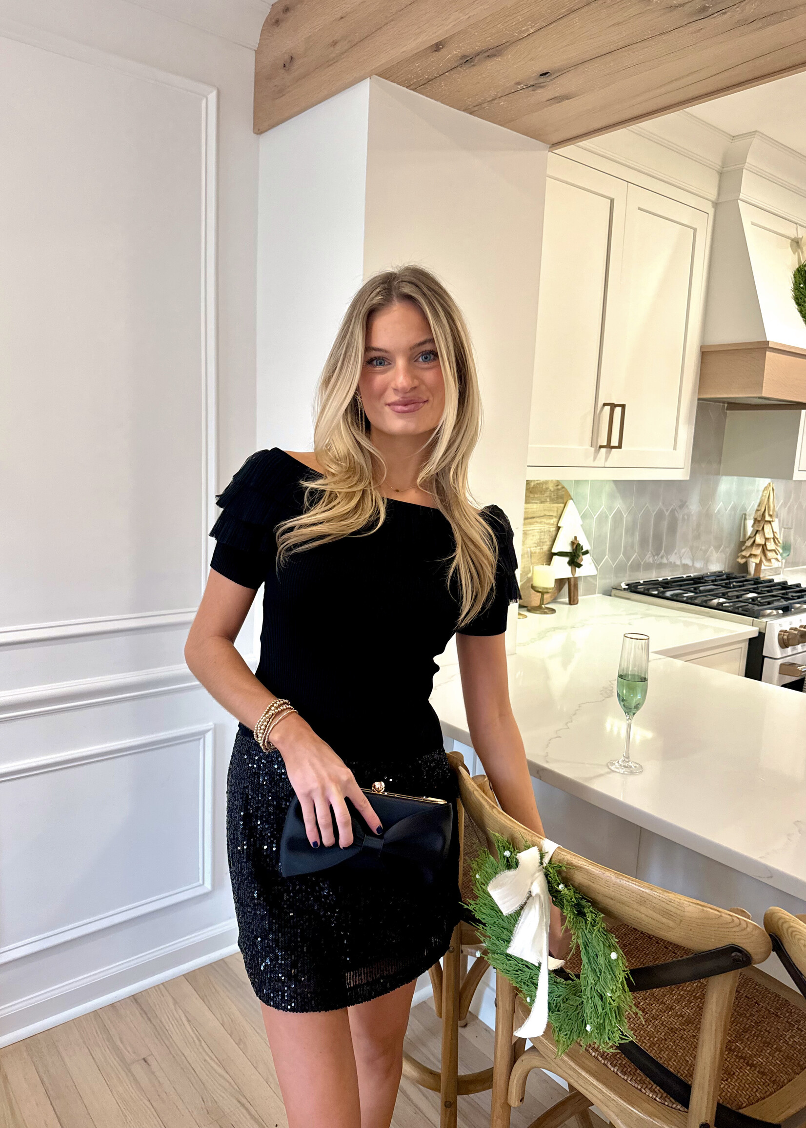 Loren Tulle Off Shoulder Top