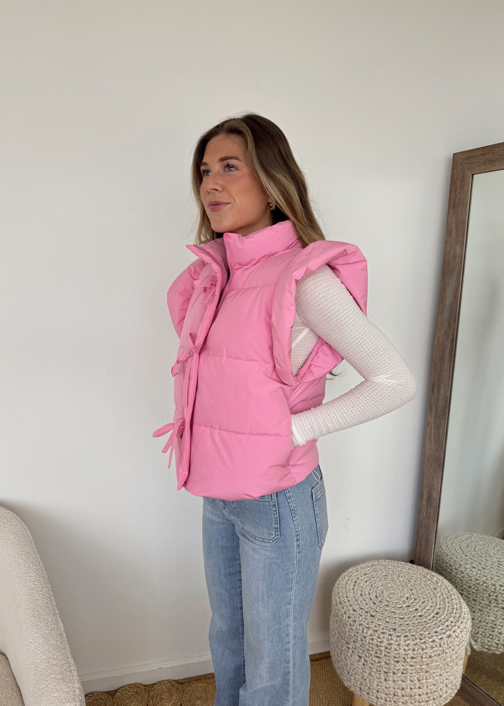 Blair Ruffle Sleeve Puffer Vest