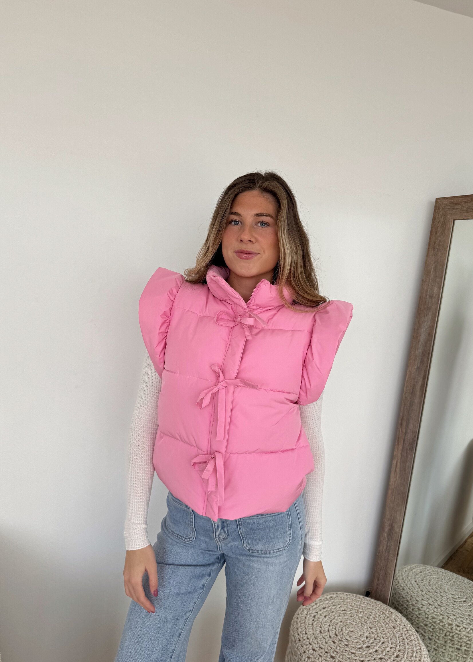 Blair Ruffle Sleeve Puffer Vest