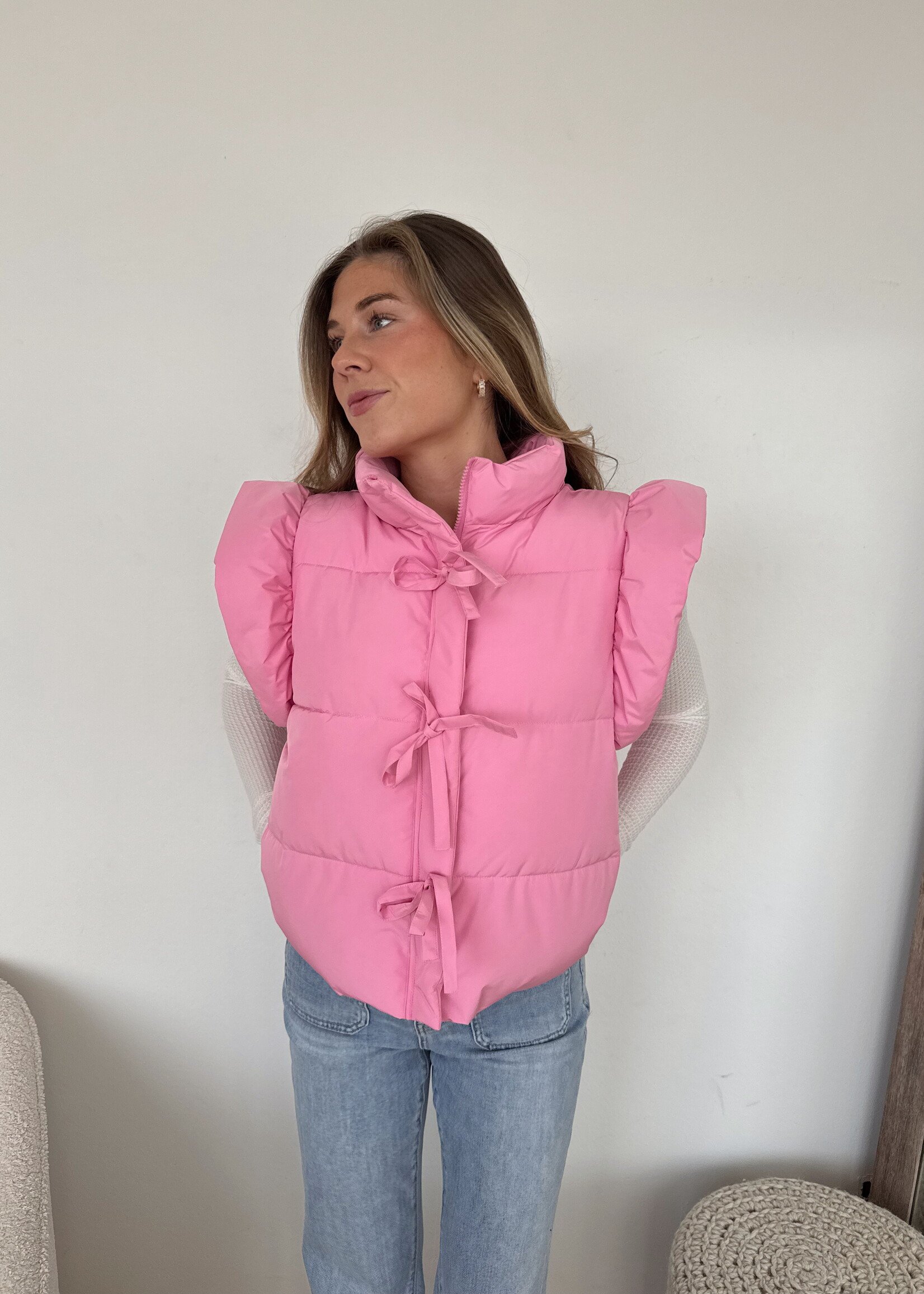 Blair Ruffle Sleeve Puffer Vest