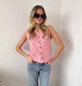 Jae Sleeveless Button Down Sweater