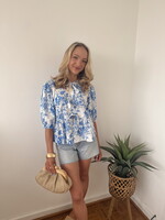 Charlize Tie Front Printed Top