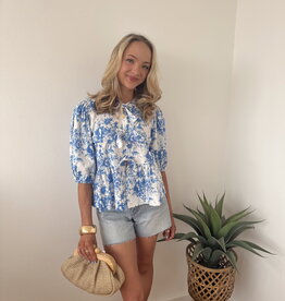 Charlize Tie Front Printed Top