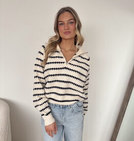 Bitsie Stripe Collared Sweater