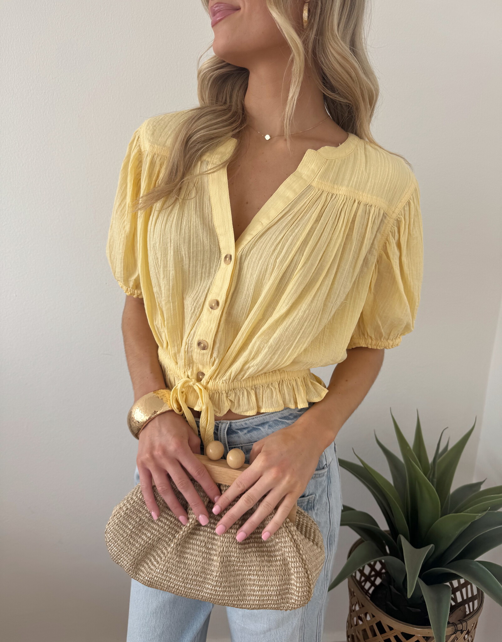 free people yellow shirt