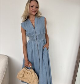 Calahan Zipper Front Midi Dress