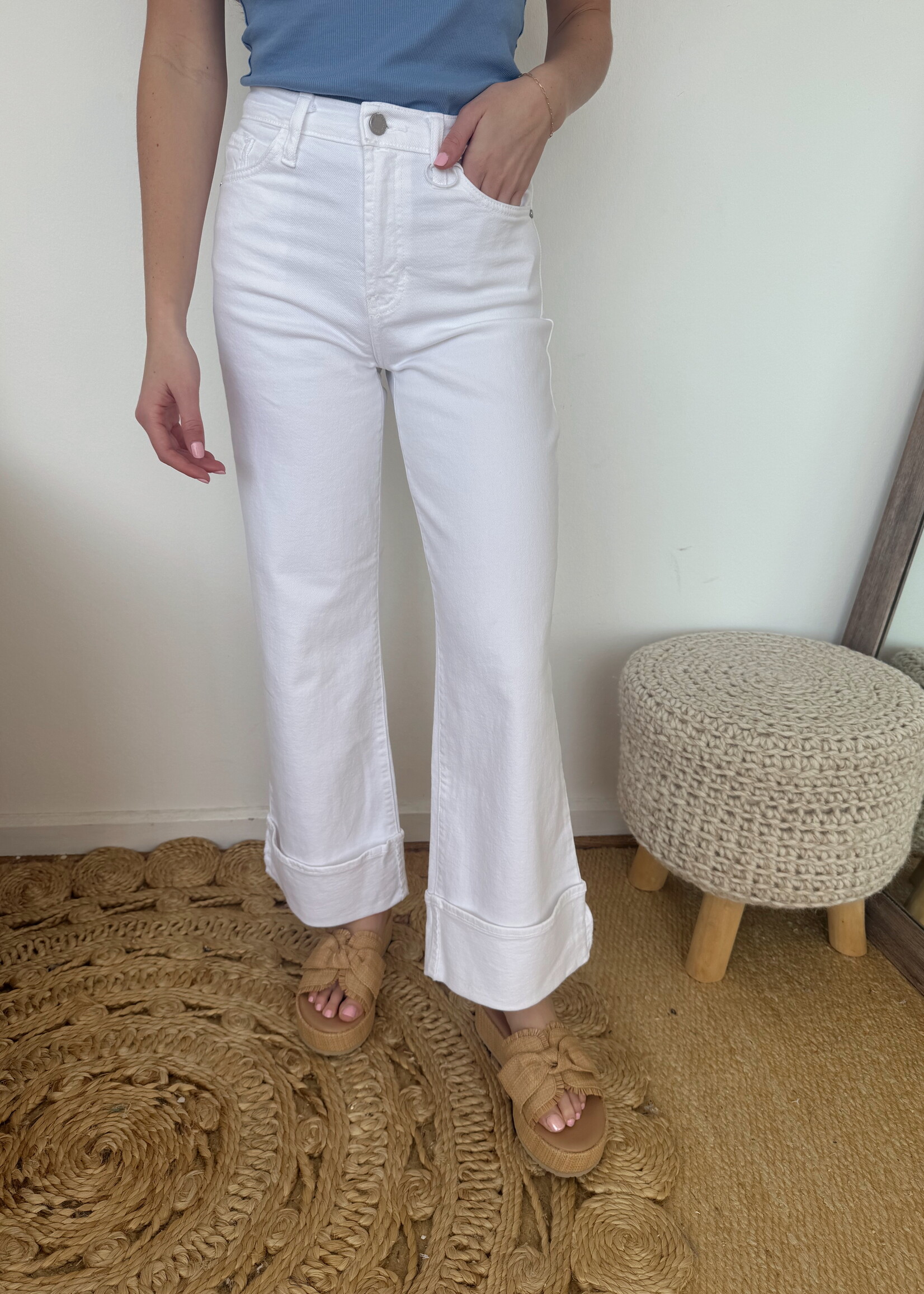 Abril Straight Leg Cuffed Jeans