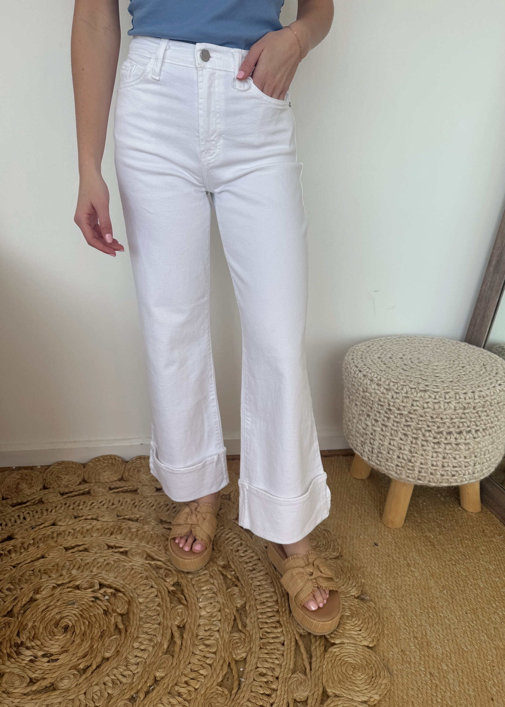 Abril Straight Leg Cuffed Jeans
