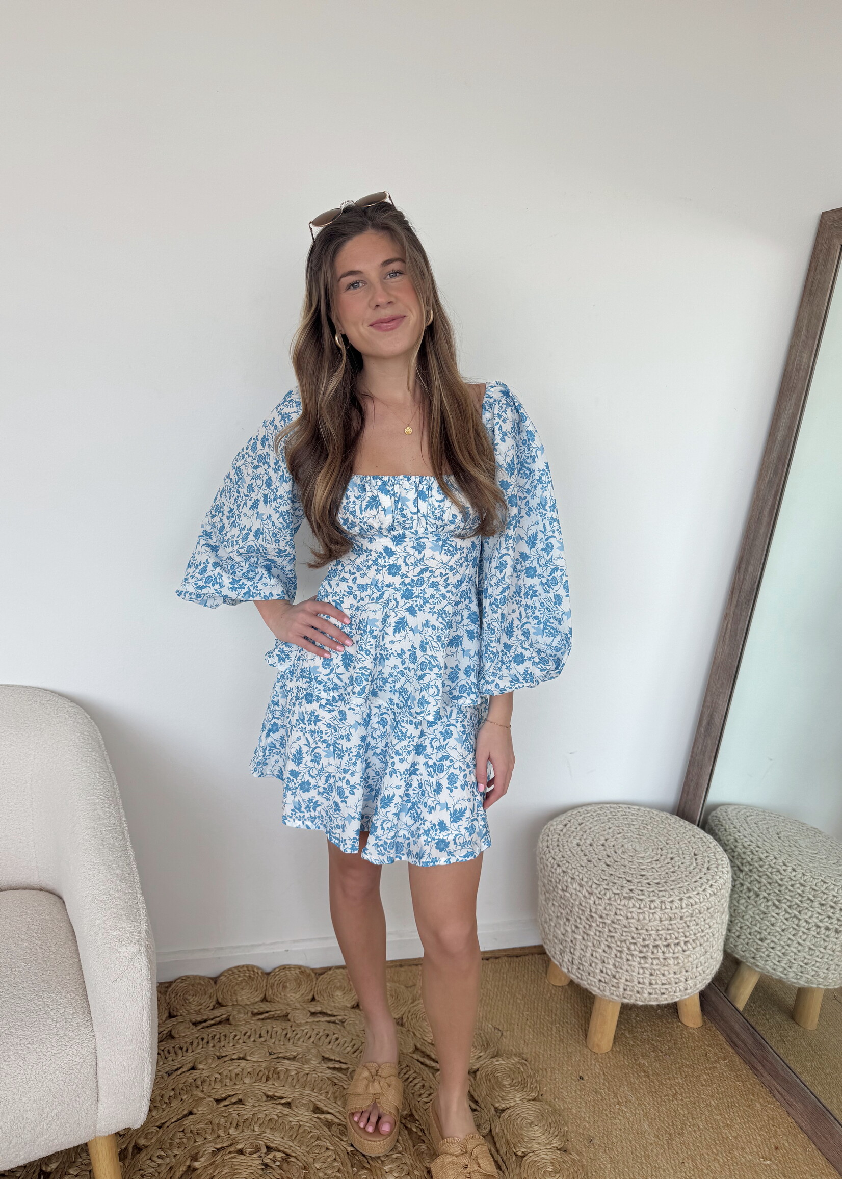 Davina Long Sleeve Ruched Mini Dress