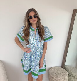 Caitronia Printed V-Neck Mini Dress