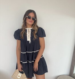 Jazzy Contrast Tiered Mini Dress