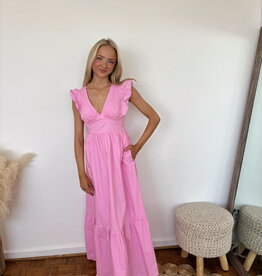 Ajax Poplin Tie Back Maxi Dress