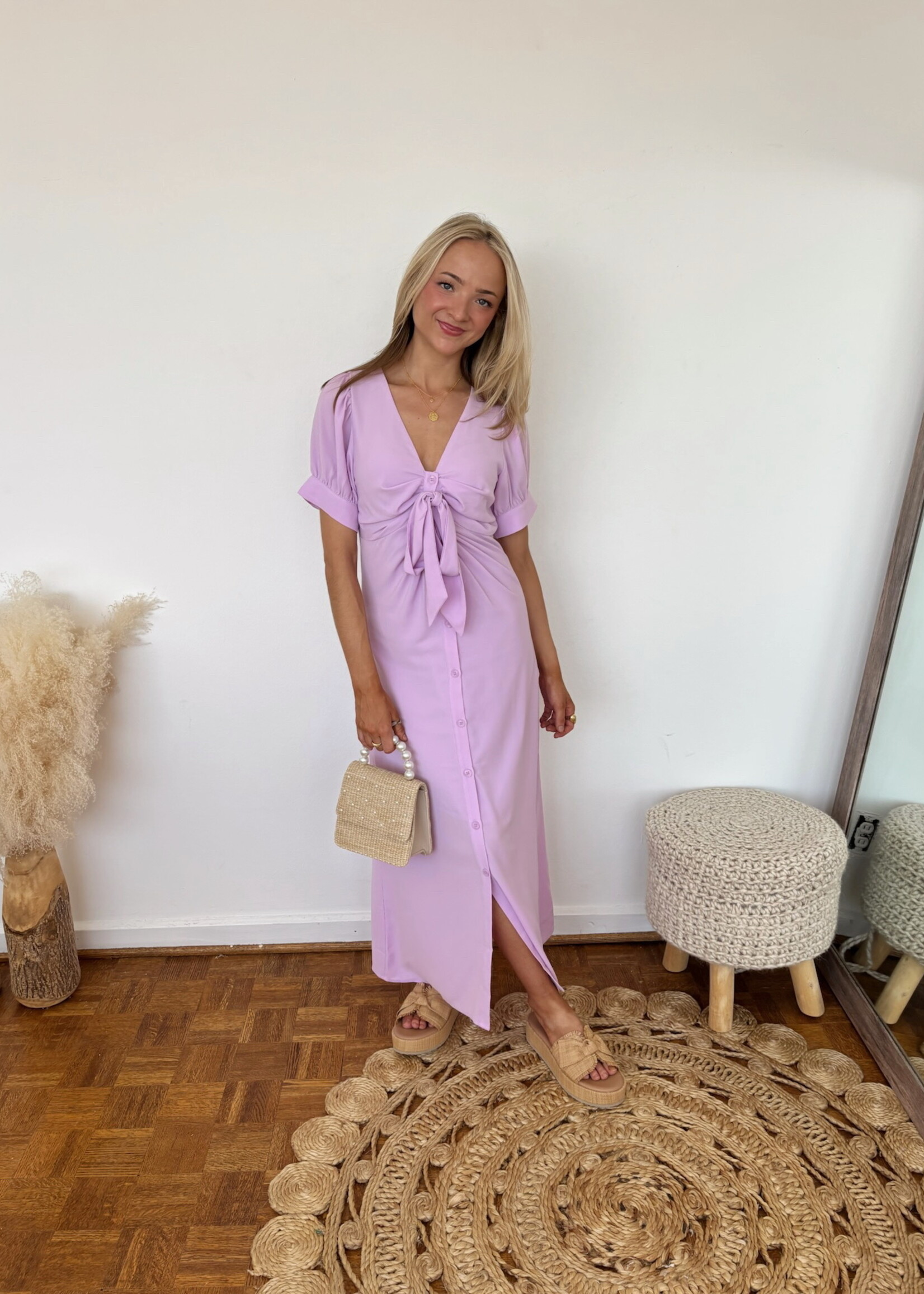 Alejandra Tie Front Button Down Dress