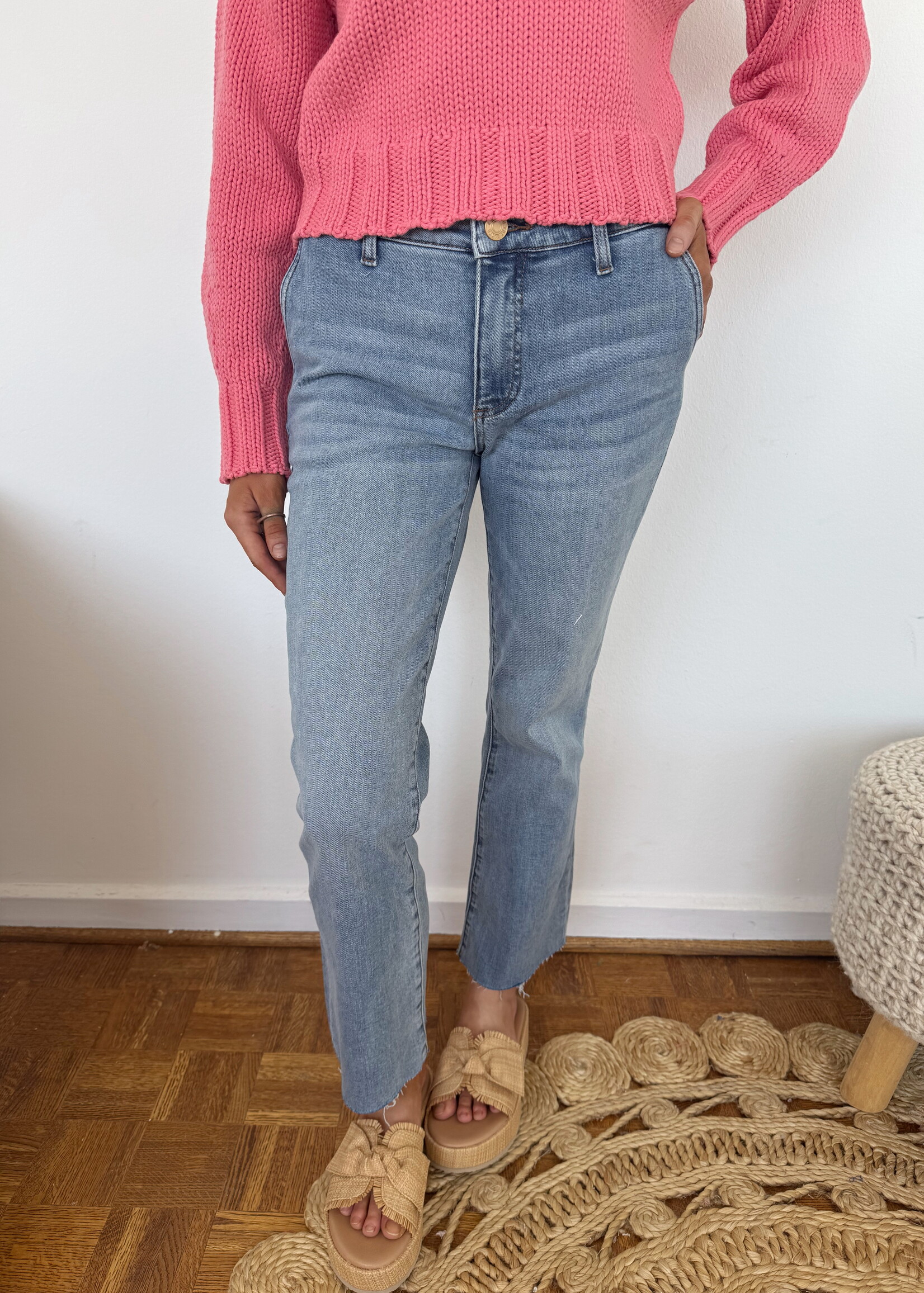 Kelsey Mid Rise Ankle Flare Jean