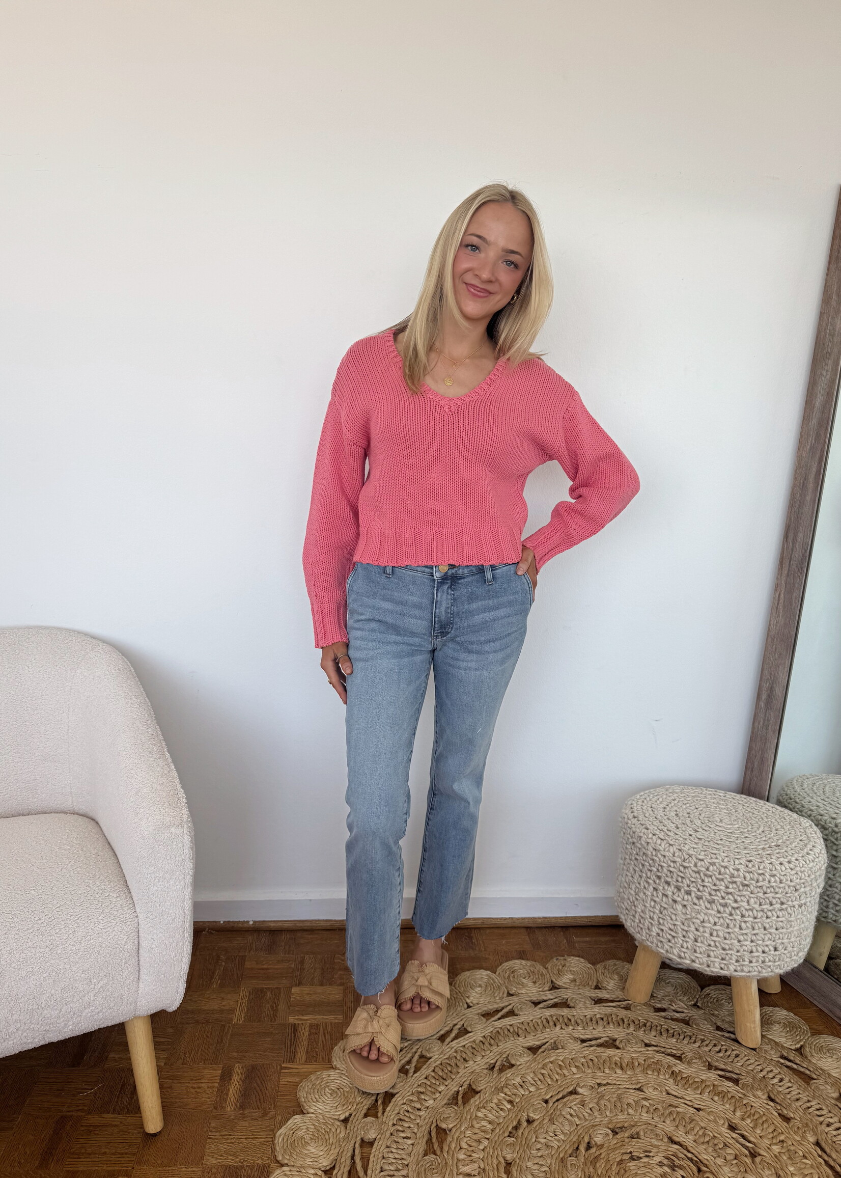Kelsey Mid Rise Ankle Flare Jean