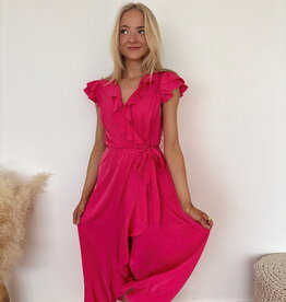 Axelle Ruffle Trim Wrap Dress