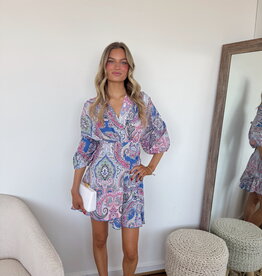 Ainsley Printed 3/4 Sleeve Mini Dress