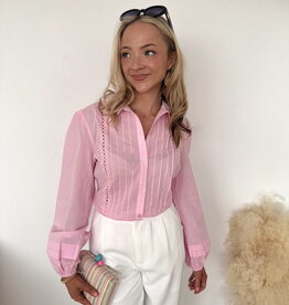 Angel Button Down Puff Sleeve Top