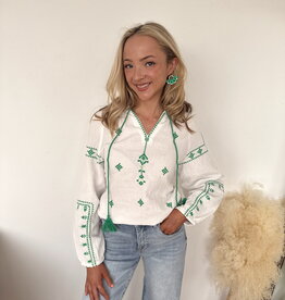 Shannon Long Sleeve Embroidered Top