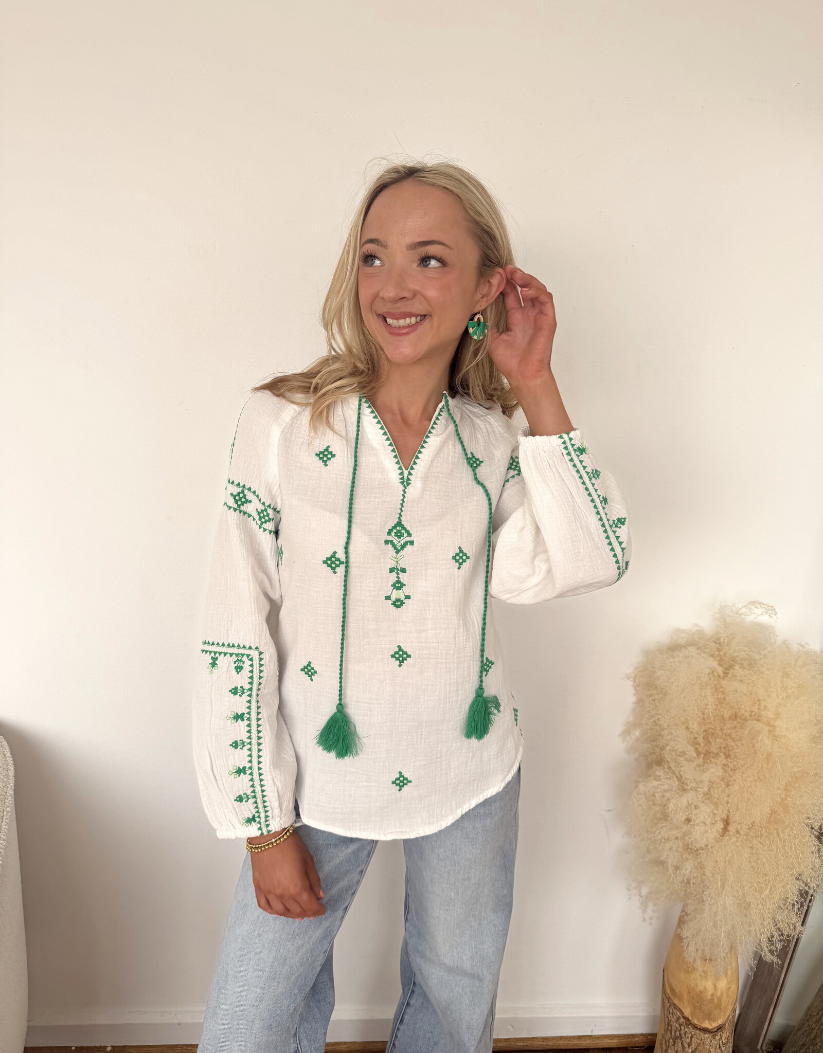 Shannon Long Sleeve Embroidered Top