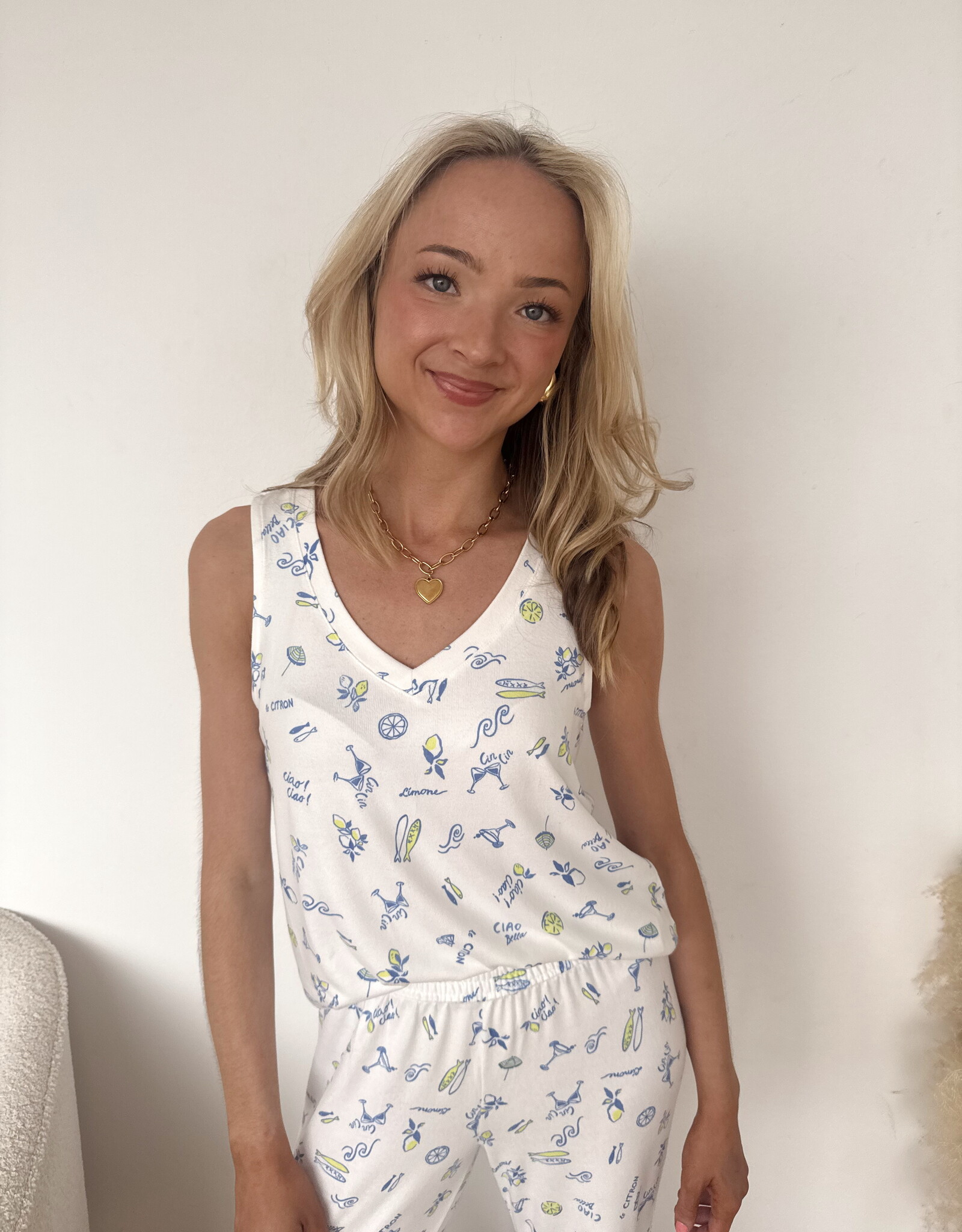 Z Supply Bridgette Citron Tank White