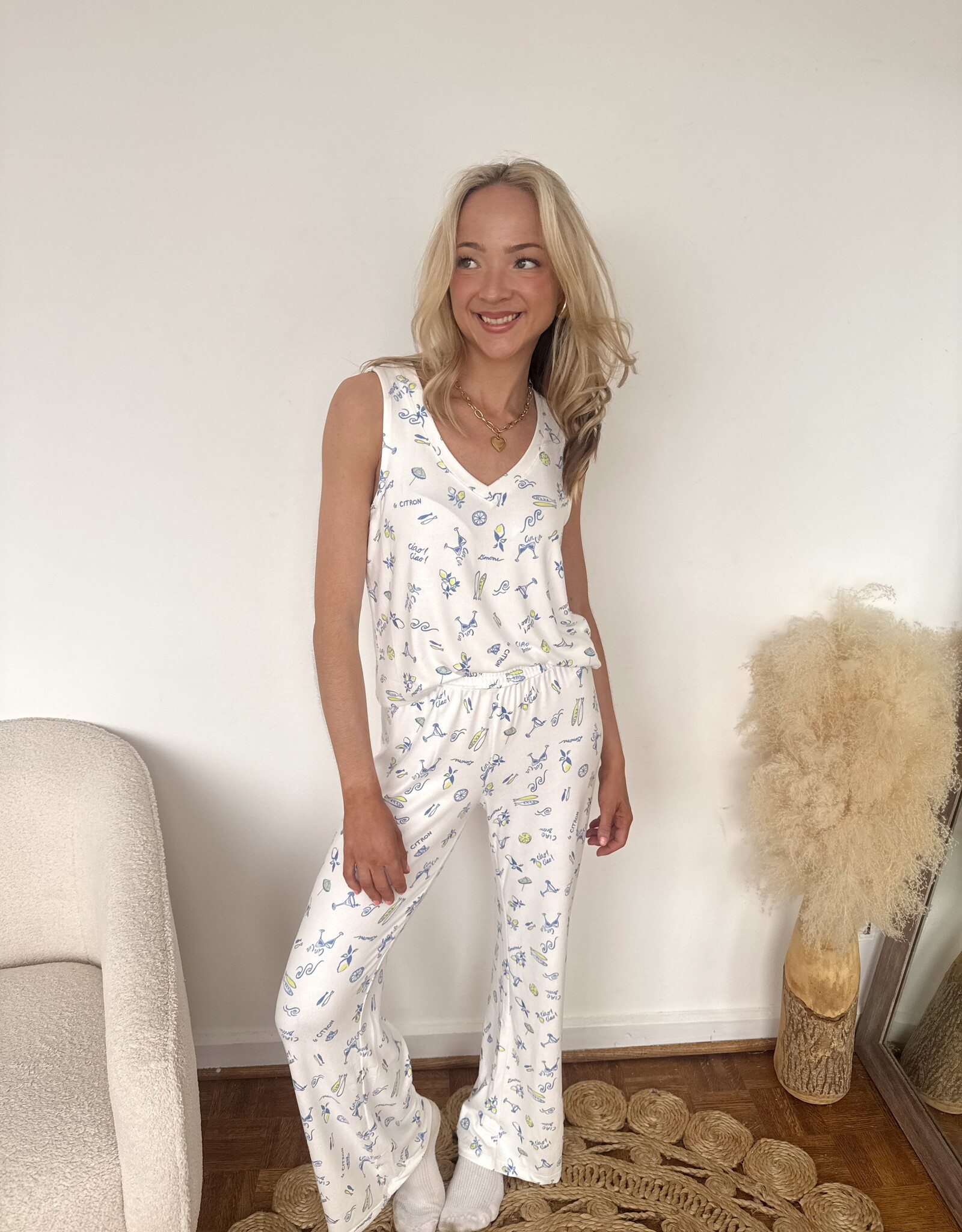 Z Supply Bridgette Citron Tank White