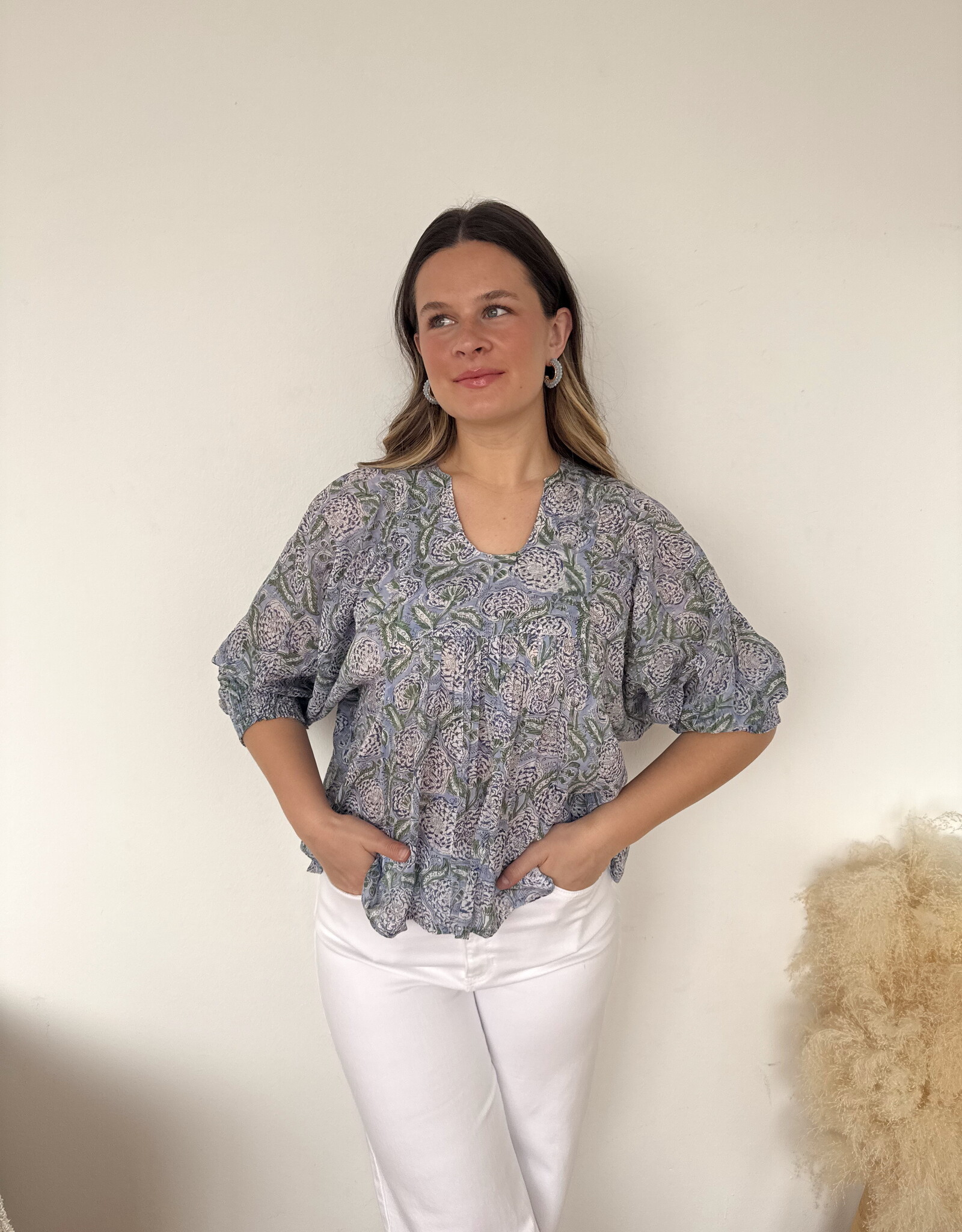 Ana Printed Long Sleeve Top