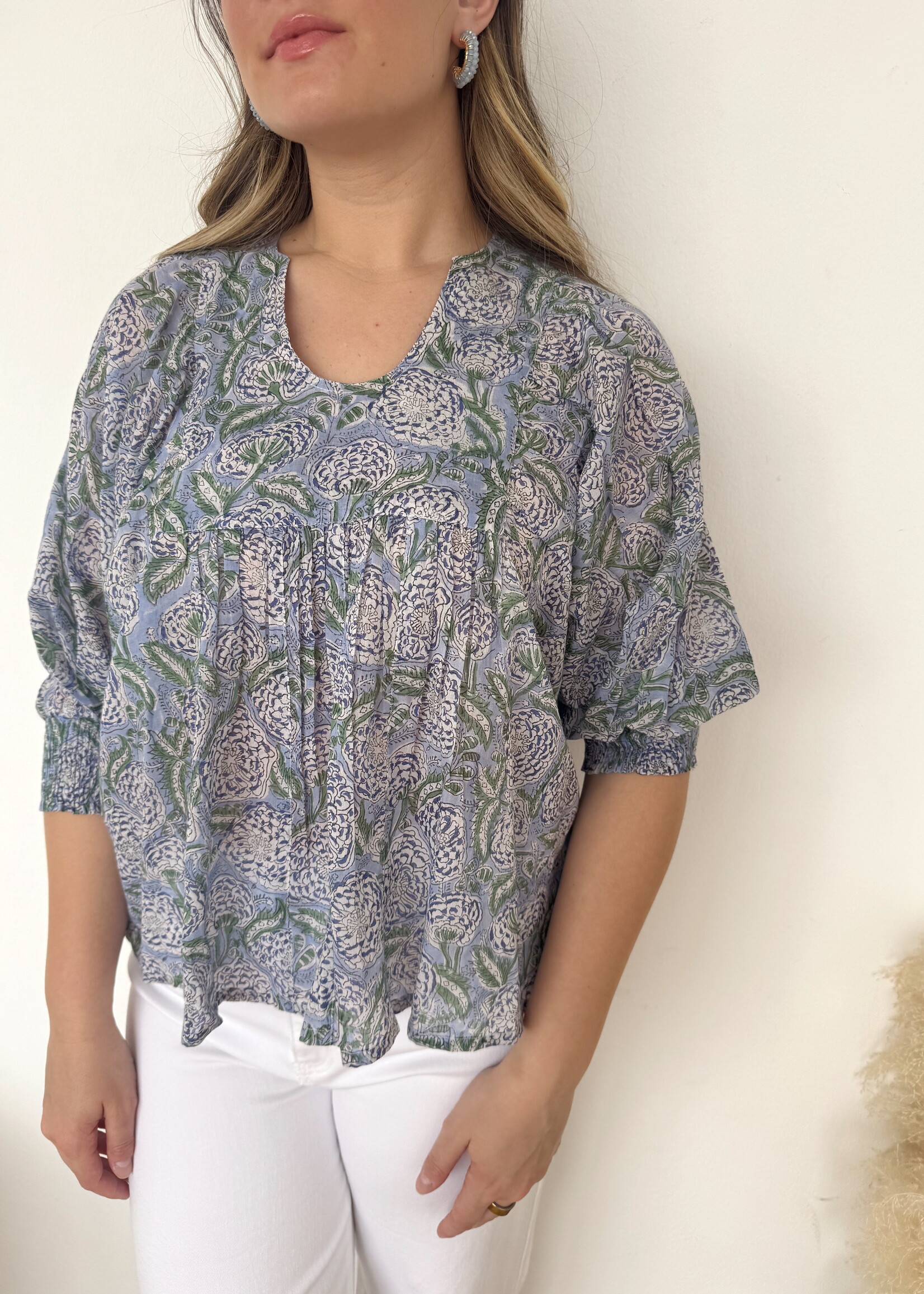 Ana Printed Long Sleeve Top
