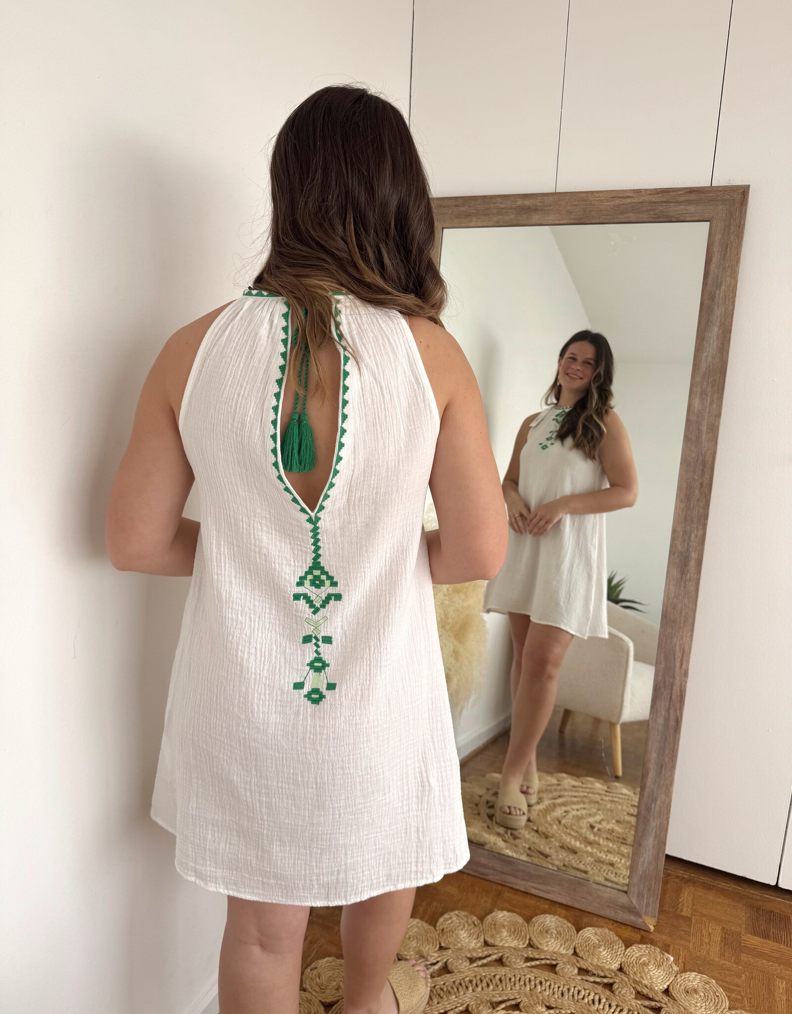 Suzie Embroidered Mini Dress