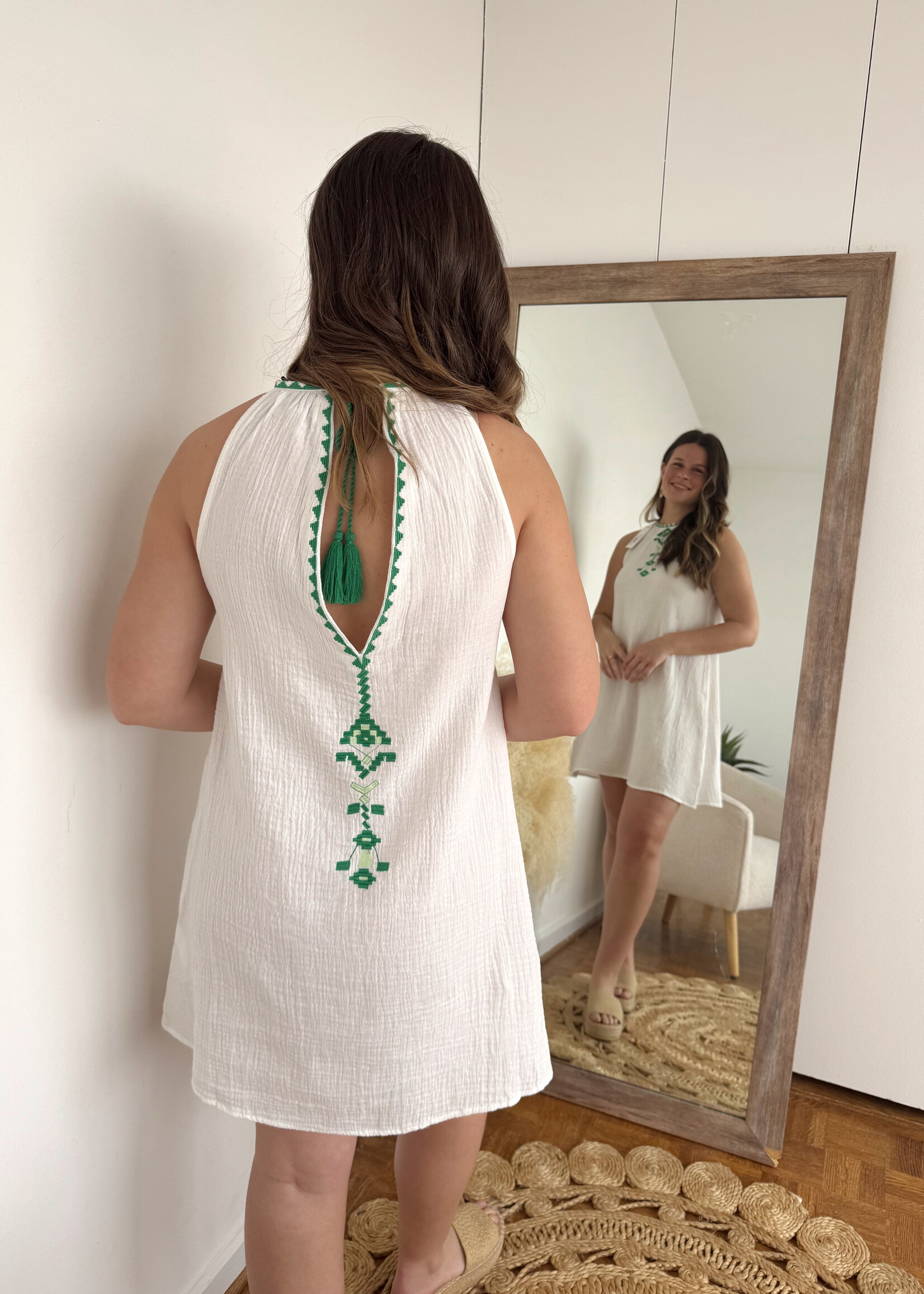 Suzie Embroidered Mini Dress