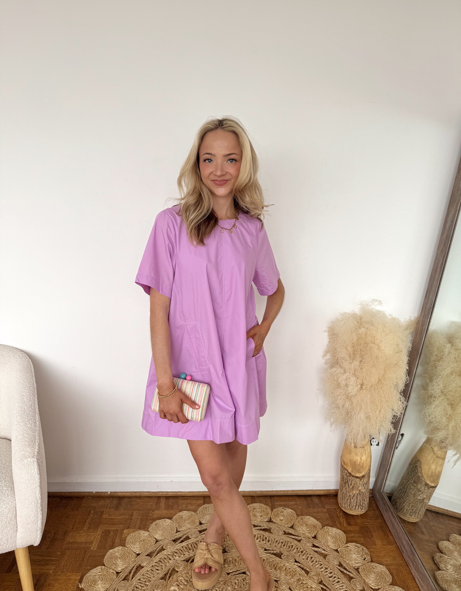 Juniper Short Sleeve Shift Mini Dress