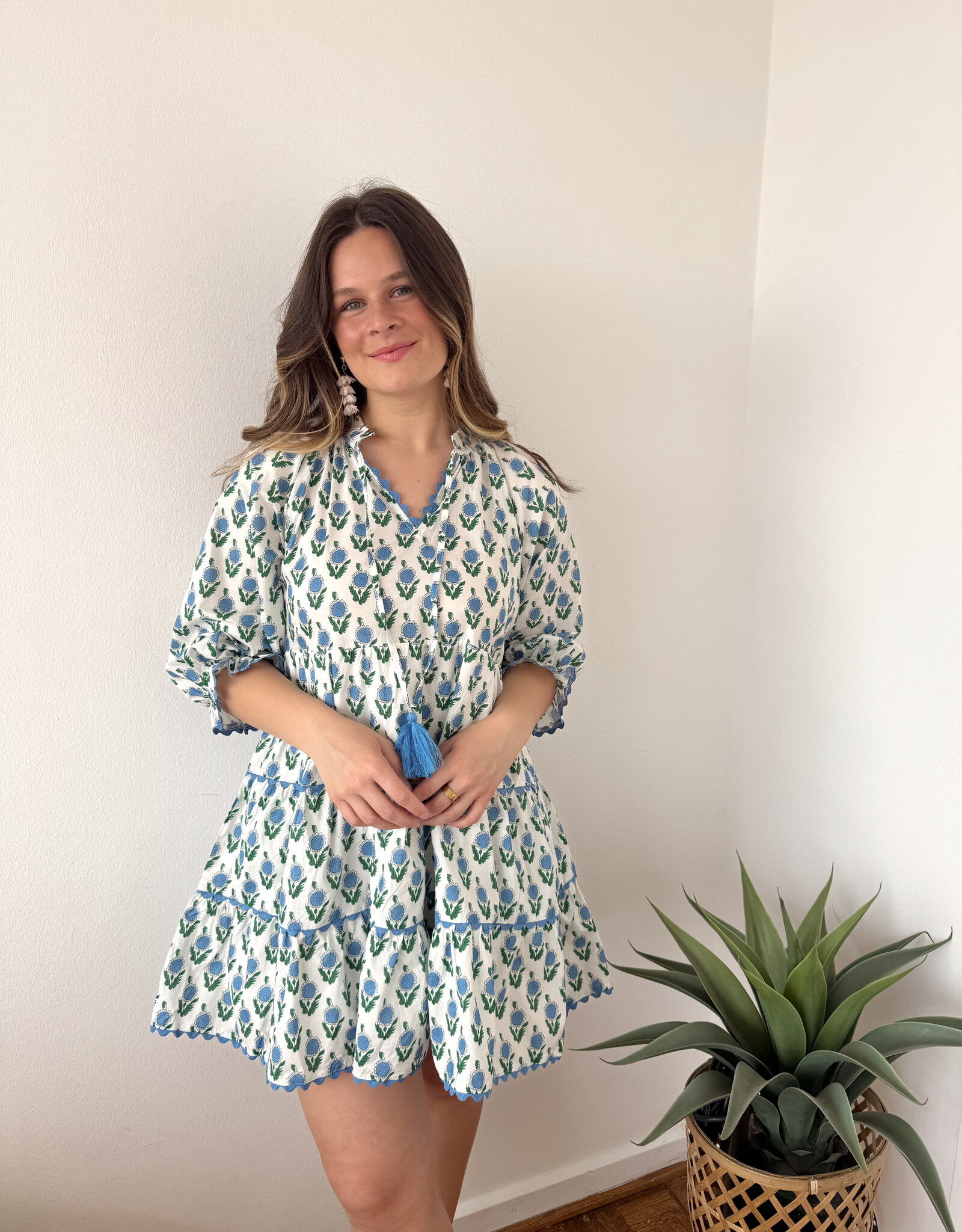 Bonnie V-Neck Printed Mini Dress