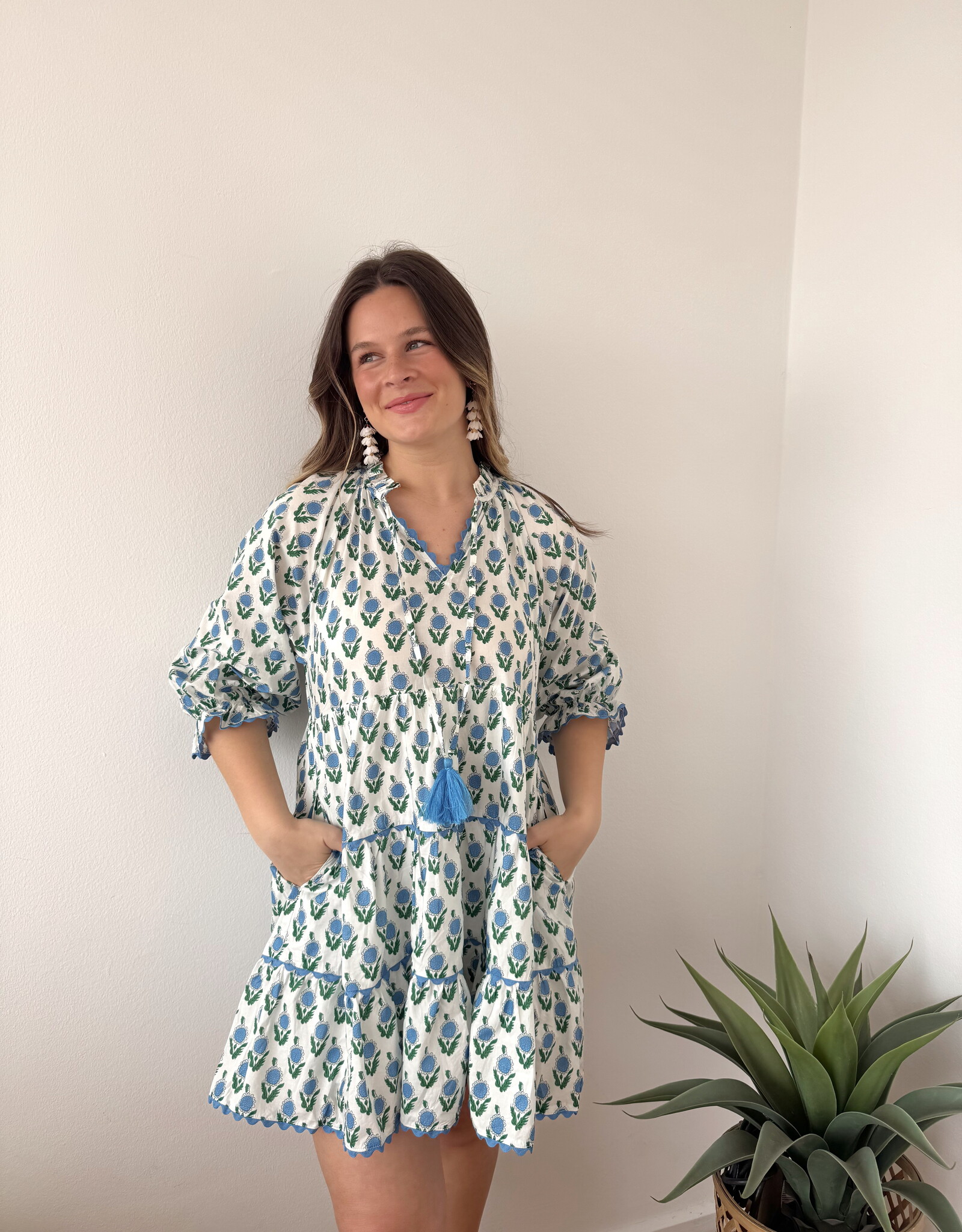 Bonnie V-Neck Printed Mini Dress