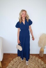 Bino Bubble Sleeve Tiered Midi Dress