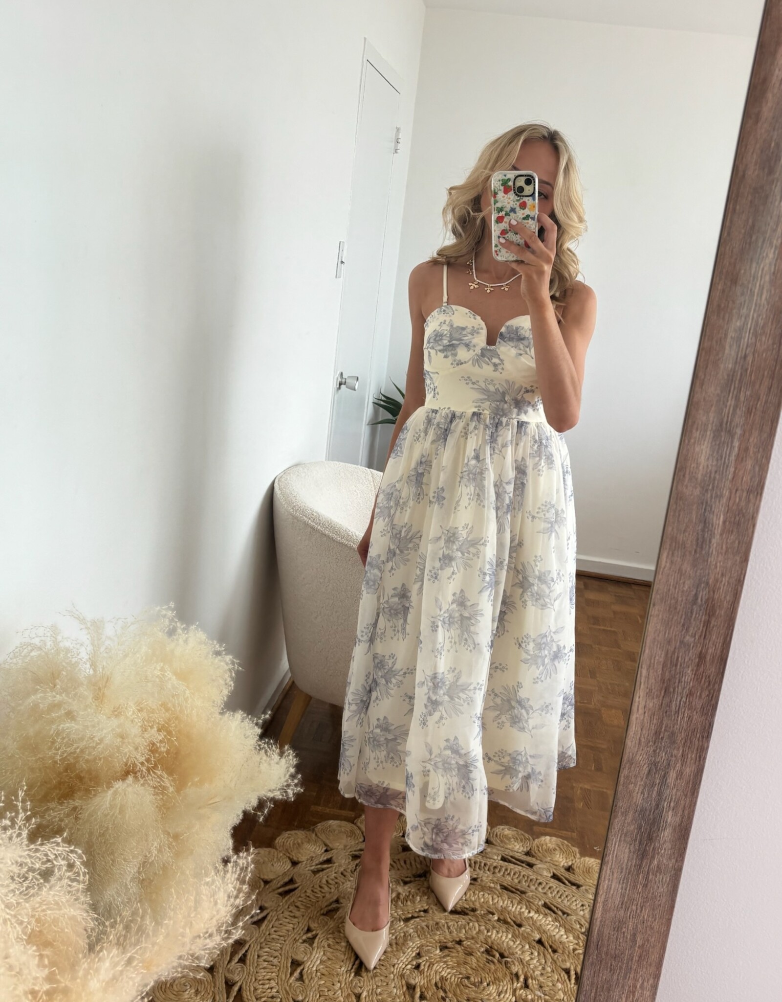 Peta Floral Plunge Midi