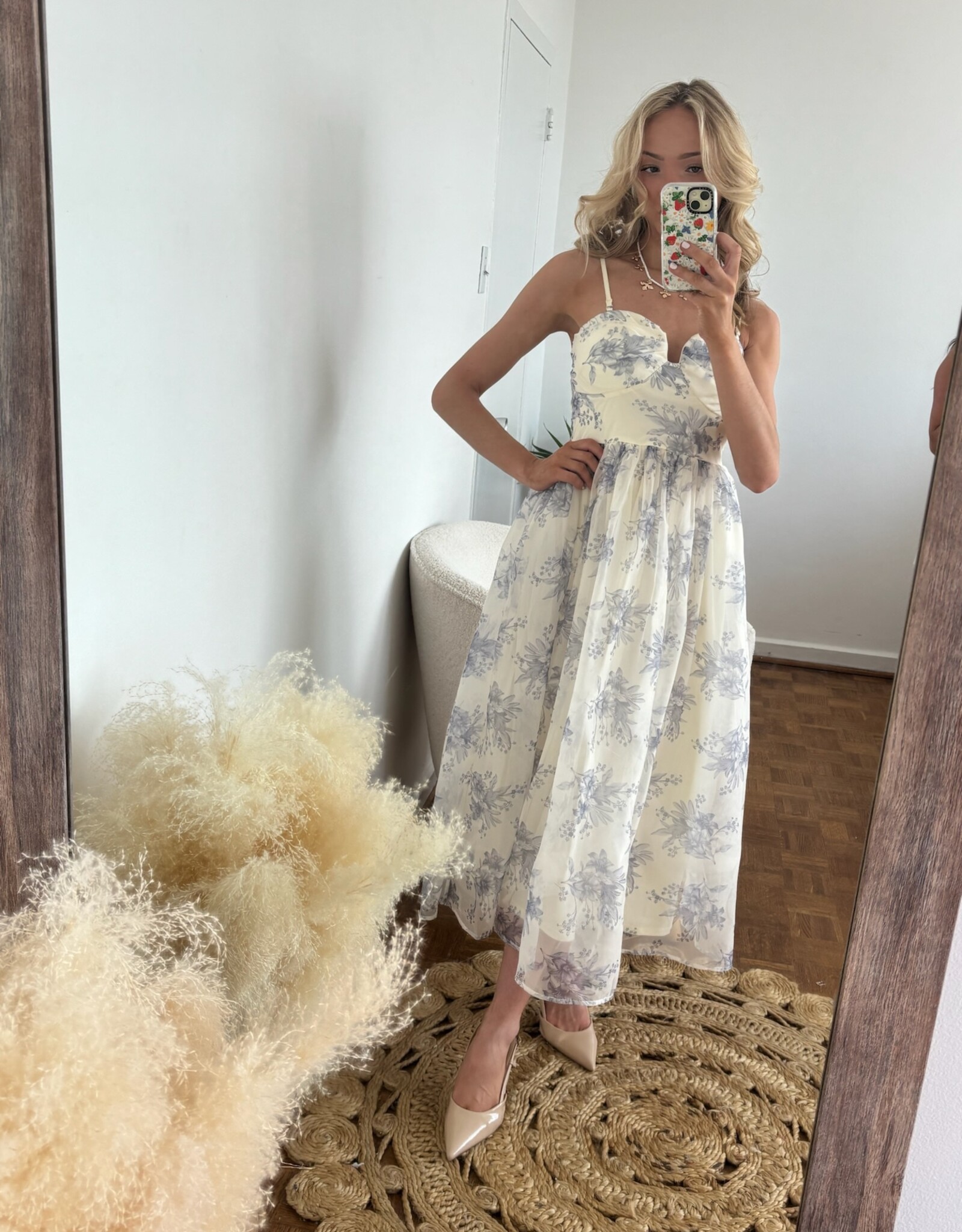 Peta Floral Plunge Midi
