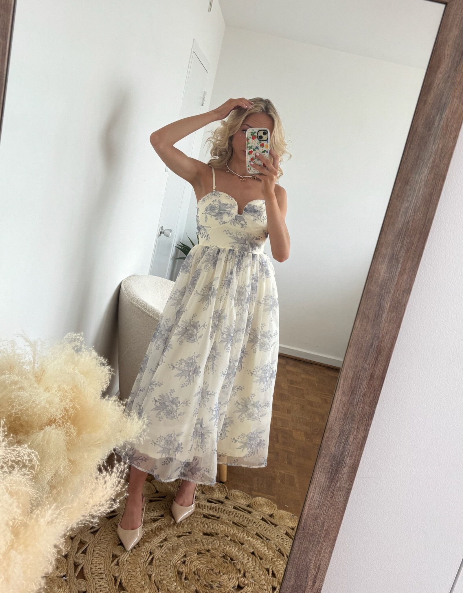 Peta Floral Plunge Midi