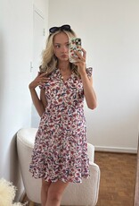 Hilary Ruffle Sleeve Flower Print Dress