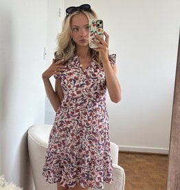 Hilary Ruffle Sleeve Flower Print Dress