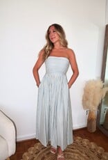 Darra Stripe Strapless Flare Maxi Dress