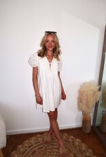 Baylor V-Neck Puff Short Sleeve Dress