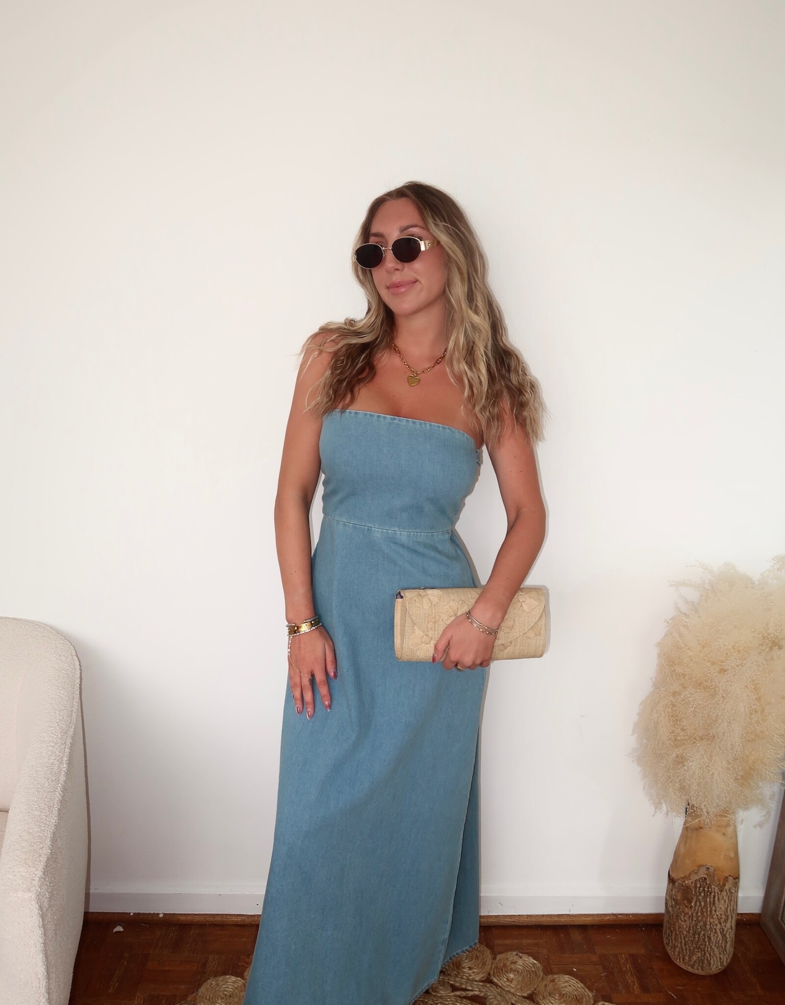 Emmie Straight Denim Maxi Dress