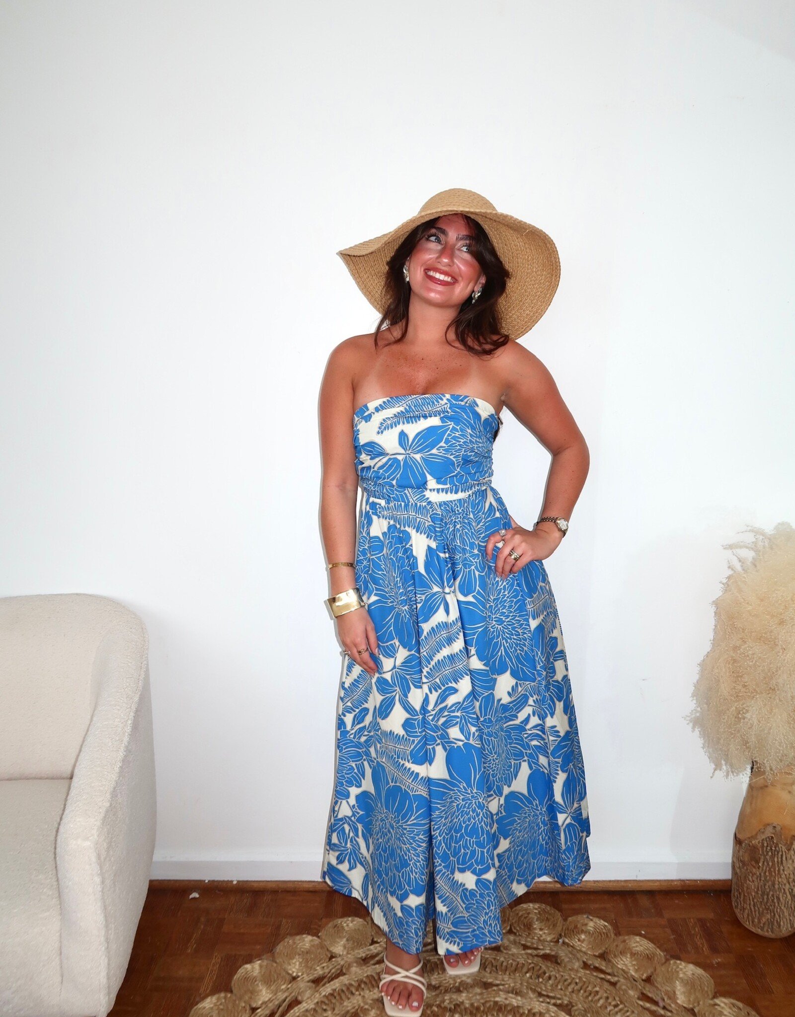 Arlene Strapless Printed Maxi Dress