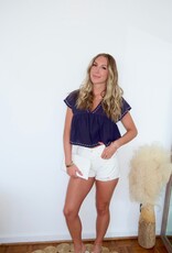 Aneira V-Neck Embroidered Top