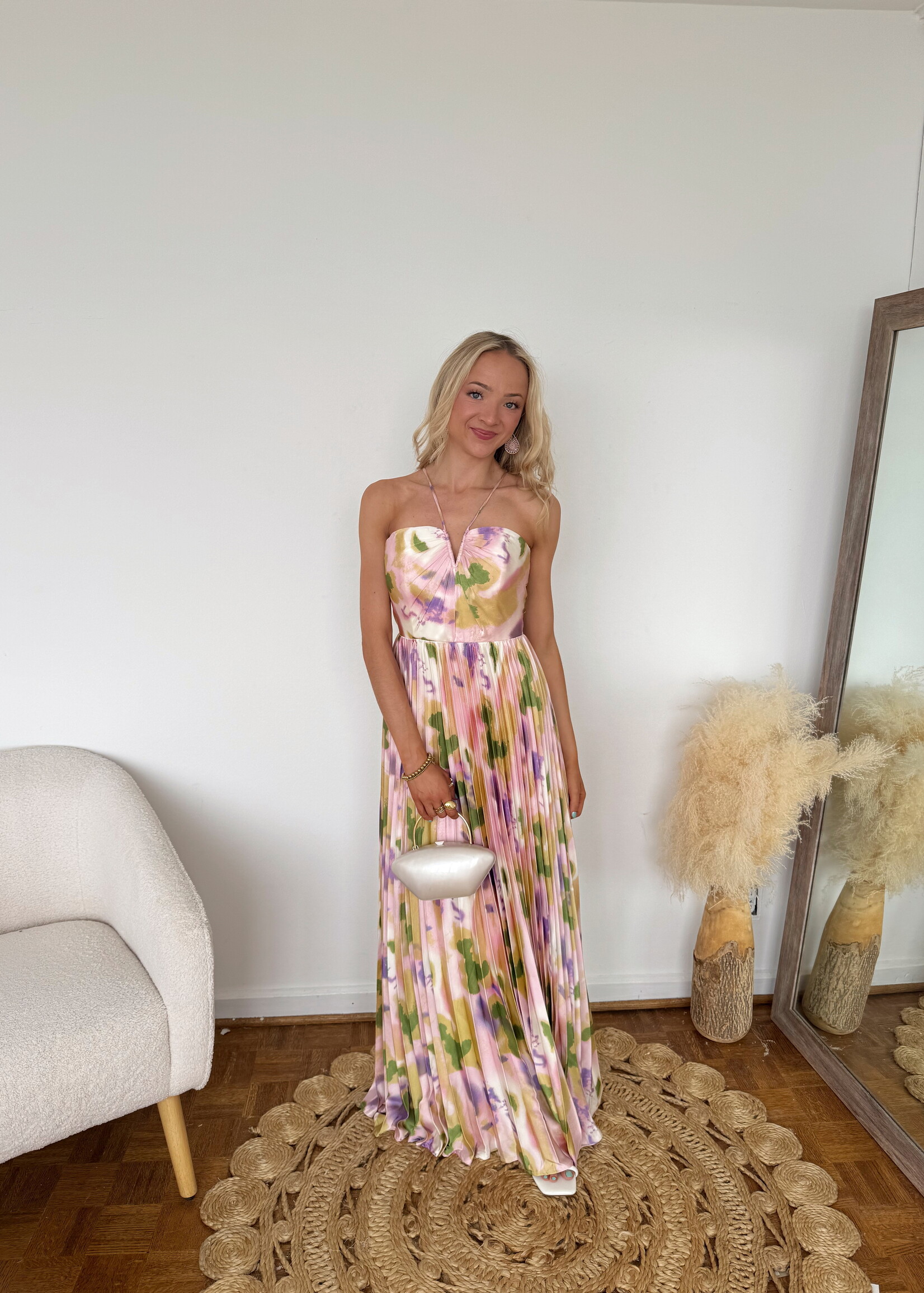 Archie Halter Printed Maxi Dress