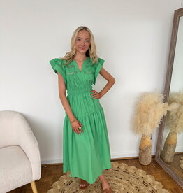 Fawn Flutter Sleeve Tiered Midi Dress